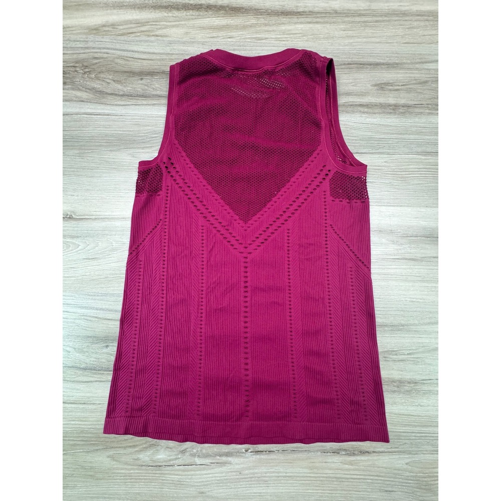 Athleta Momentum Tank Top Womens Medium Berry Pink Seamless Mesh Activewear - Picture 5 of 6